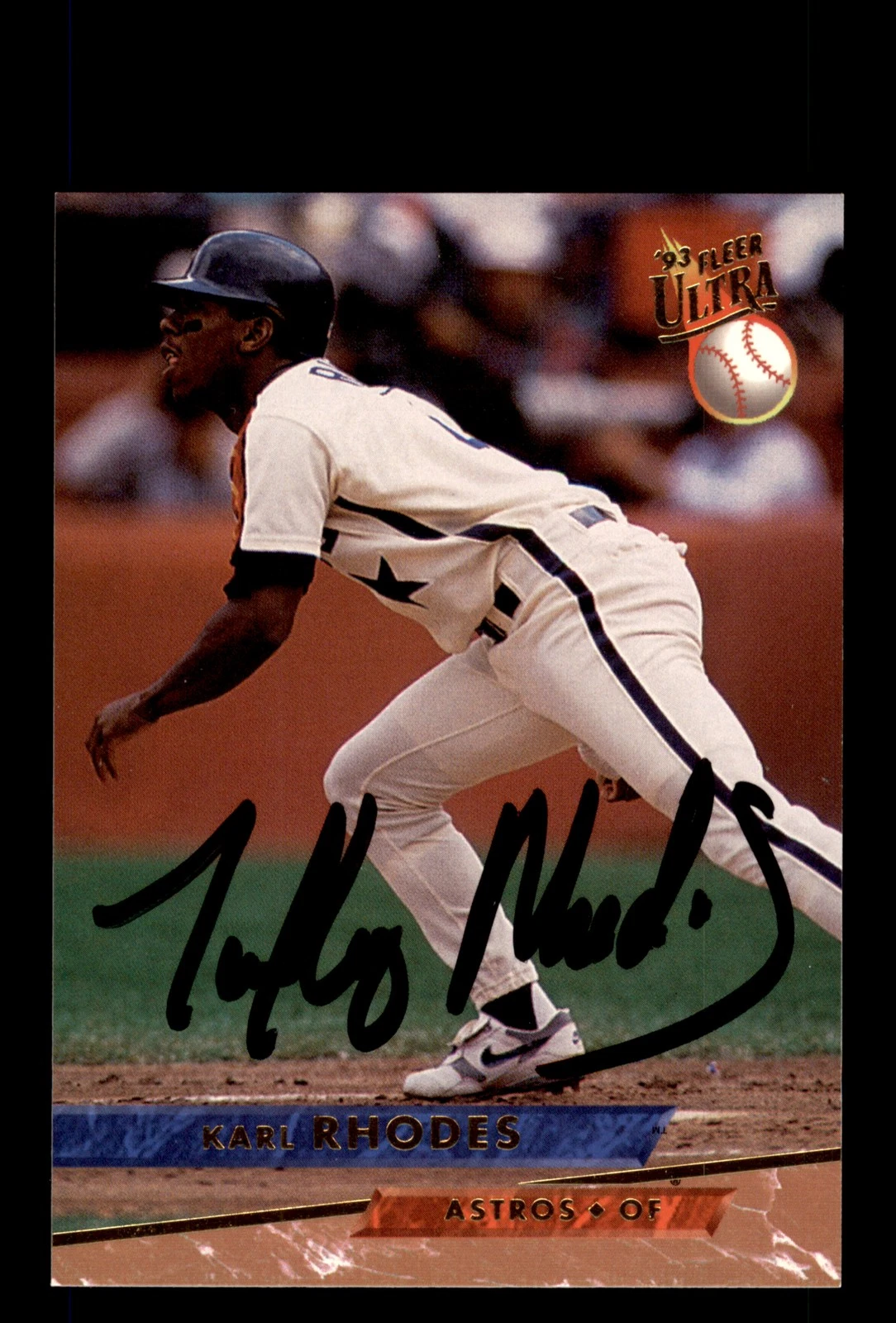 Signed Baseball Card Auto Karl Rhodes 1993 Ultra #395 Houston Astros