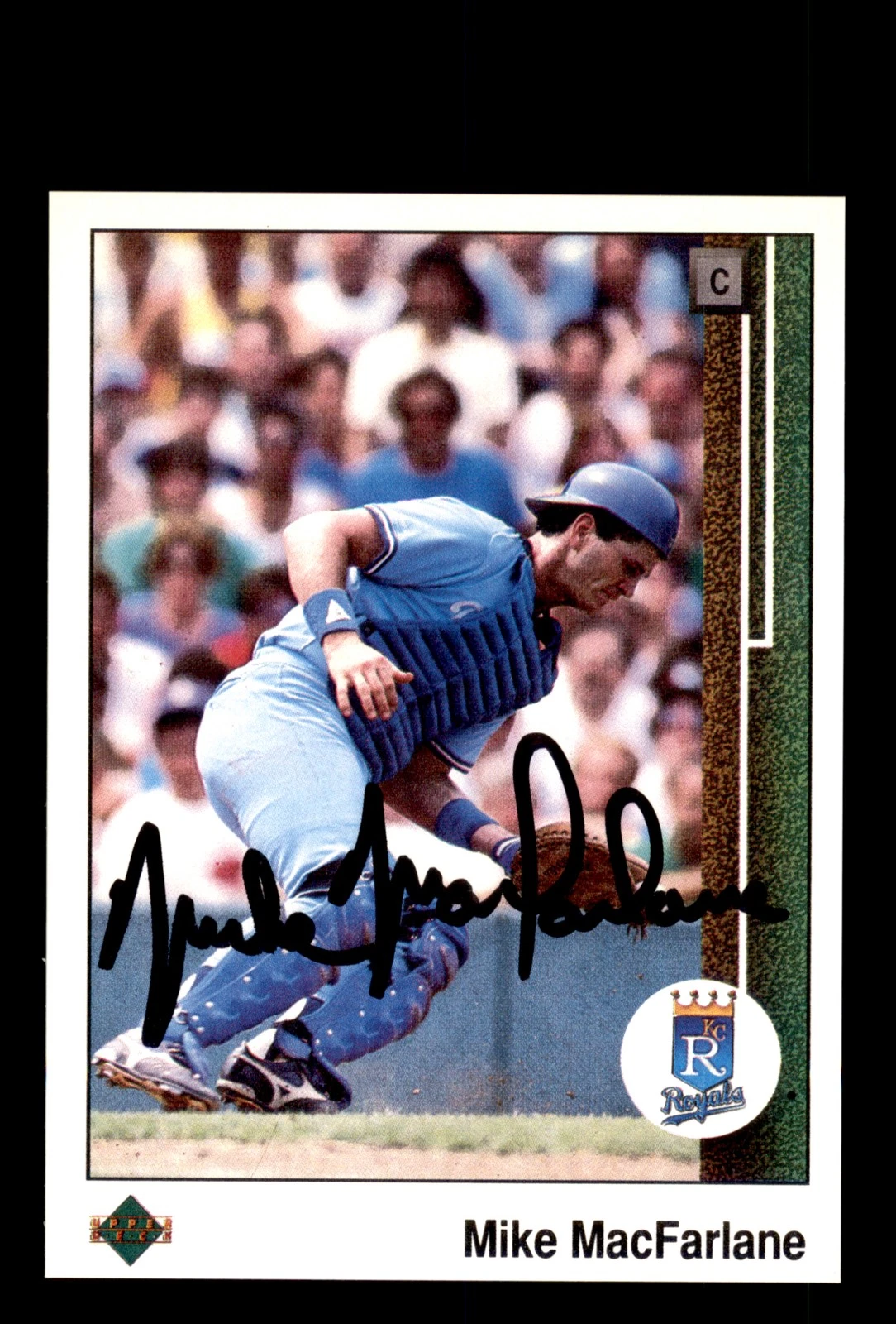 Signed Baseball Card Auto Mike Macfarlane 1989 Upper Deck #546 Royals