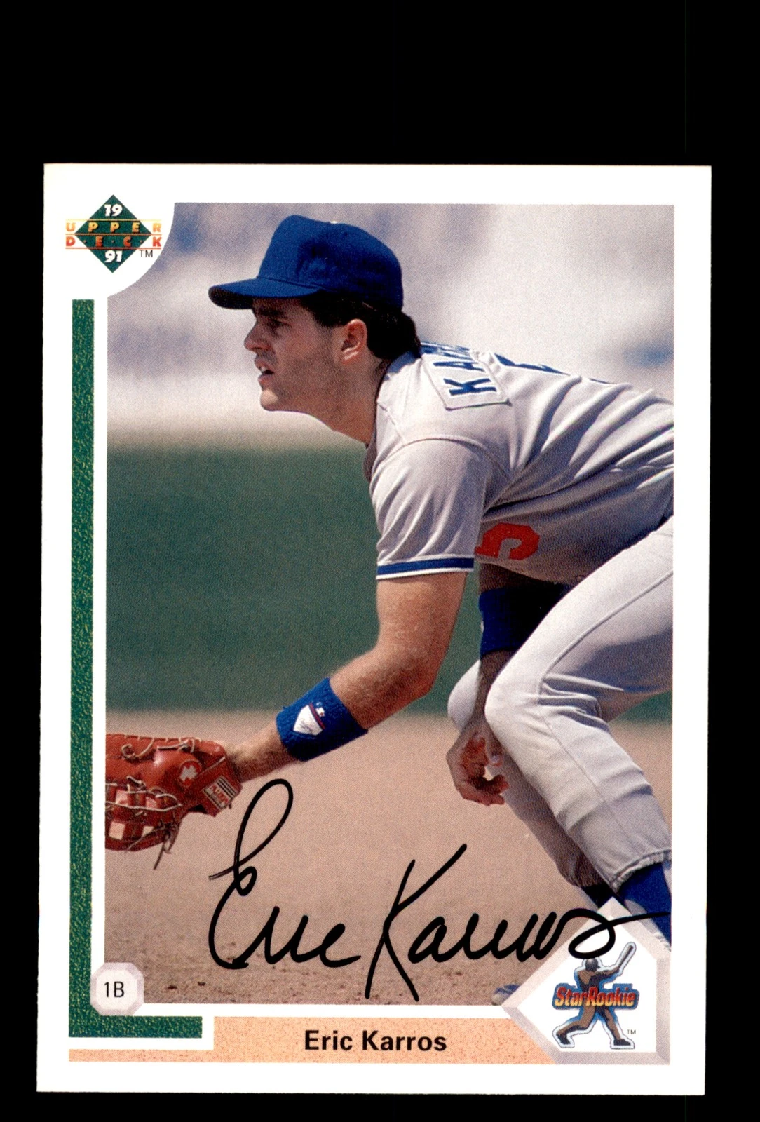 Signed Baseball Card Auto Eric Karros 1991 Upper Deck #24 Los Angeles Dodgers