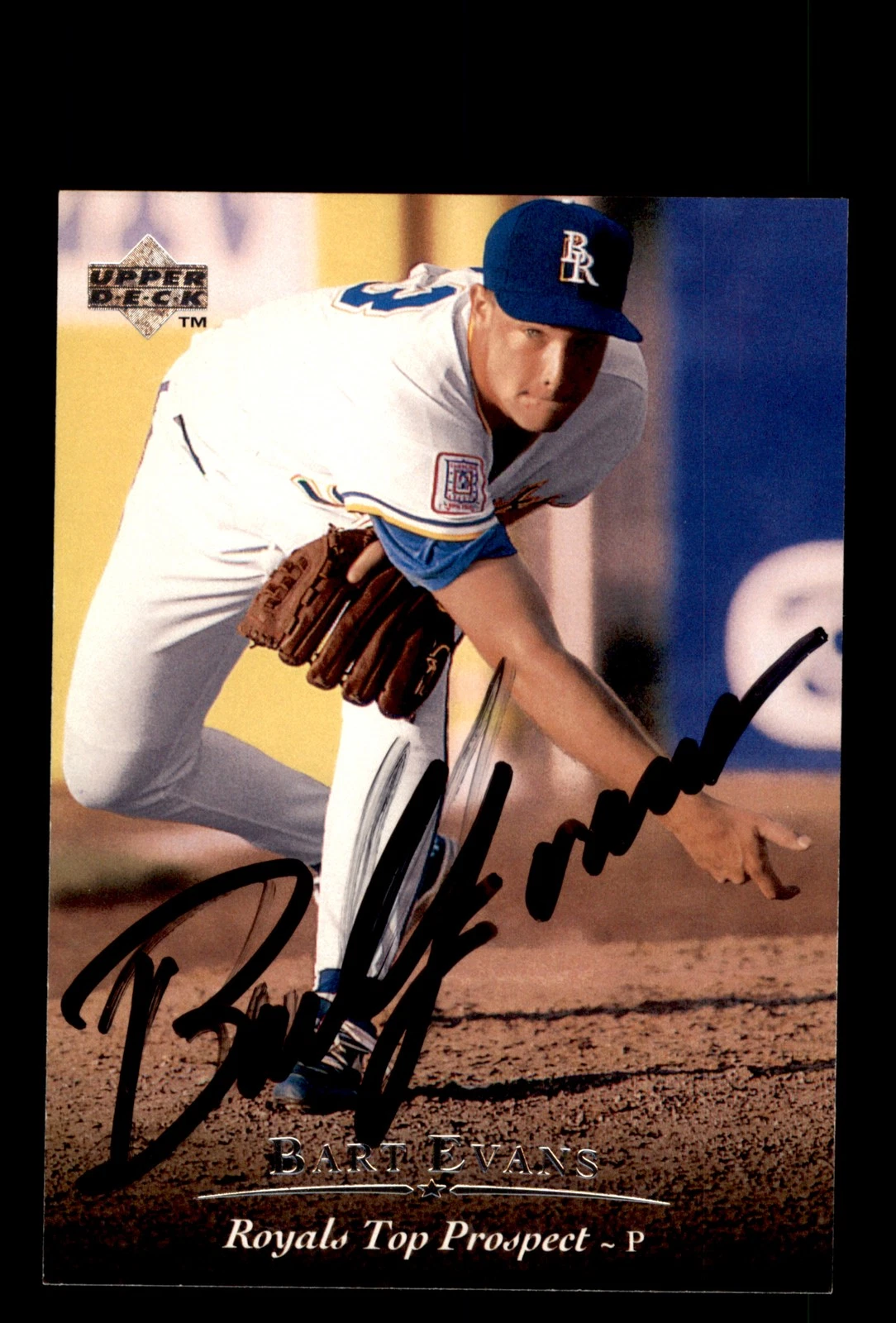Signed Baseball Card Auto Bart Evans 1995 Upper Deck Minor League #56 Blue Rocks
