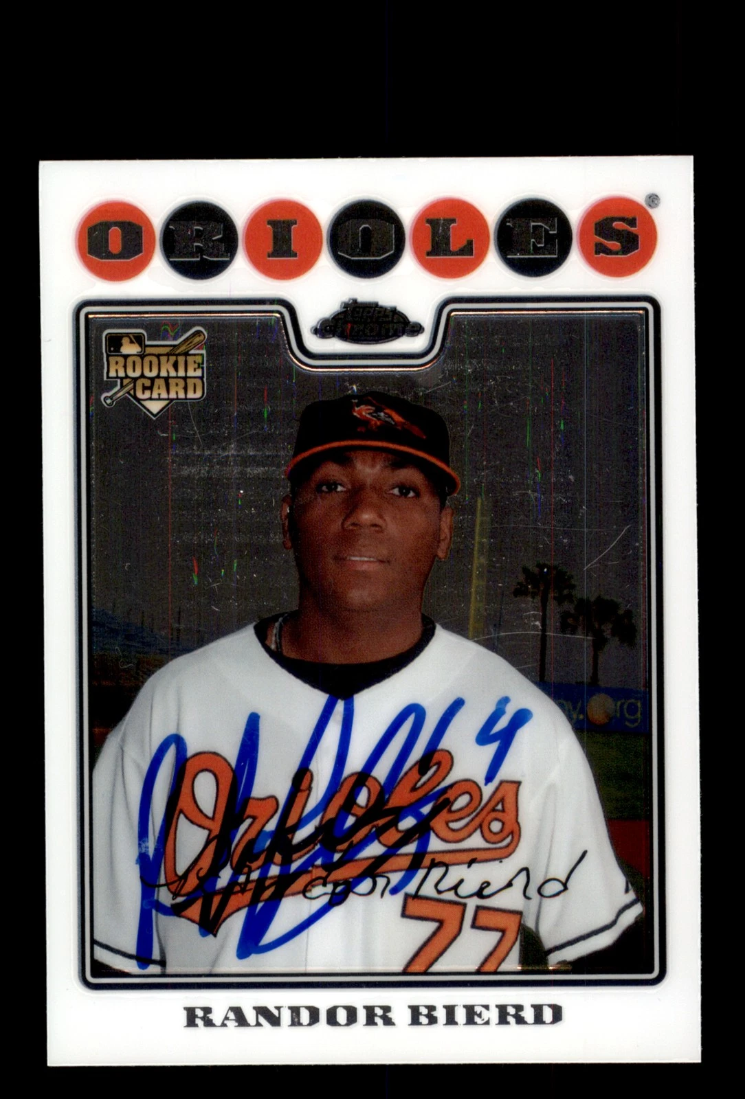 Signed Baseball Card Auto Randor Bierd 2008 Topps Chrome #210 Baltimore Orioles