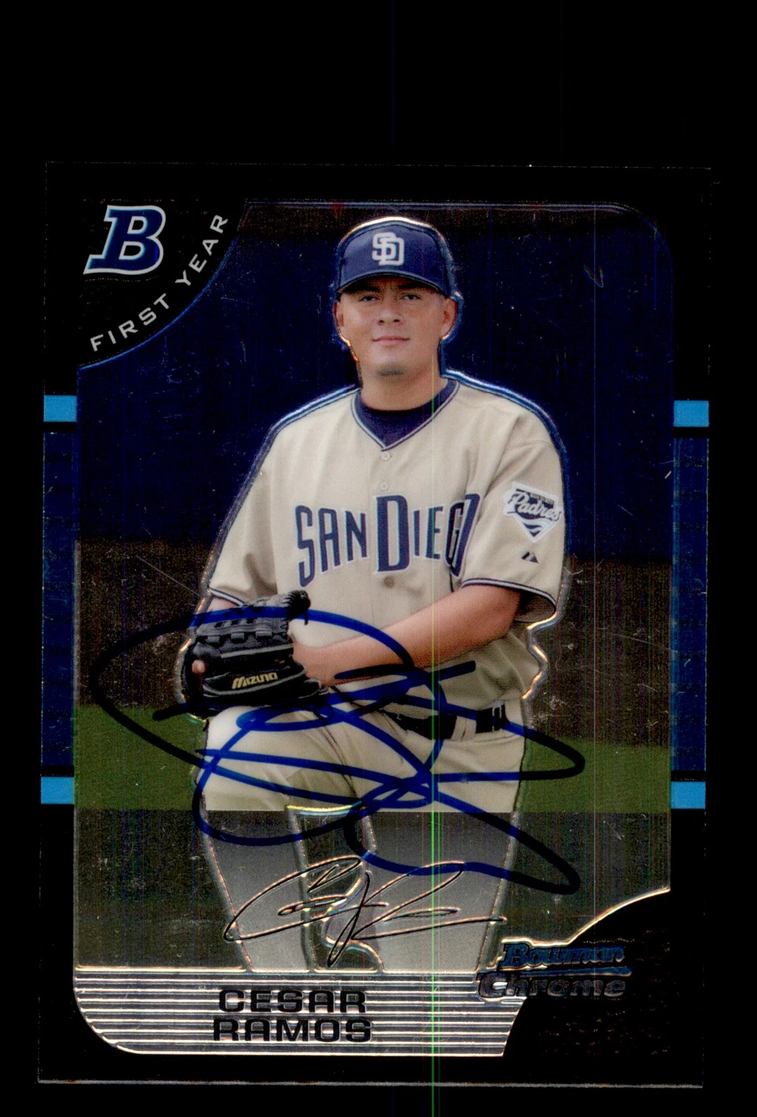 Signed Baseball Card Auto Cesar Ramos 2005 Bowman Chrome #BDP65 Padres