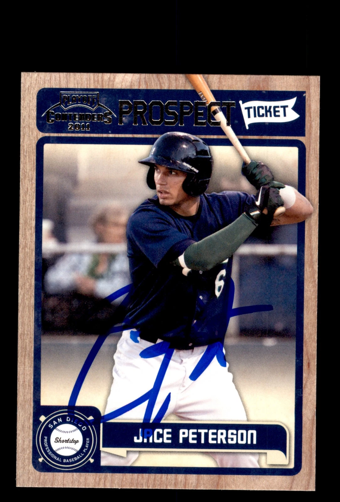Signed Baseball Card Auto Jace Peterson 2011 Playoff Contenders #RT47 Padres