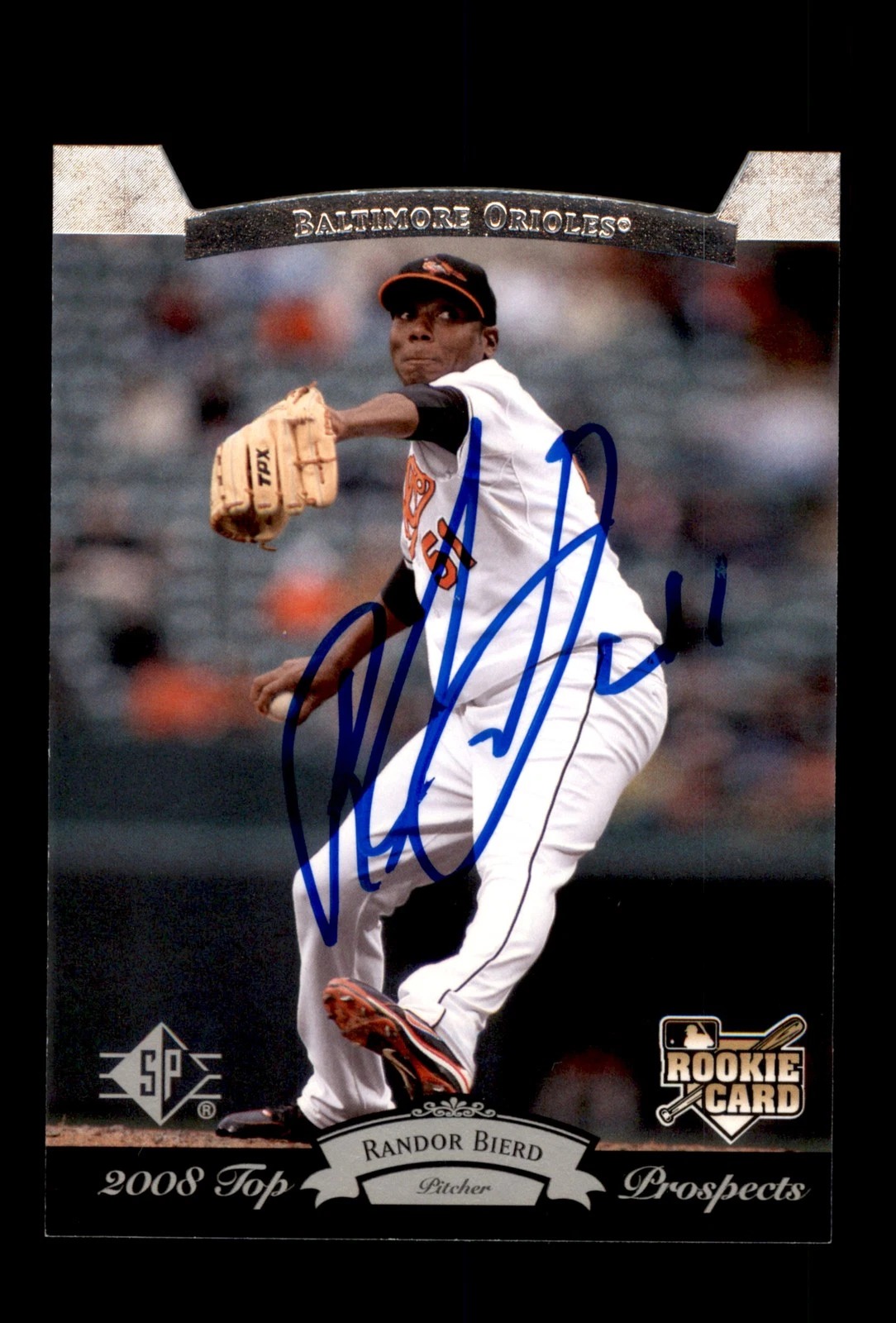 Signed Baseball Card Auto Randor Bierd 2008 Upper Deck Timeline #203 Orioles