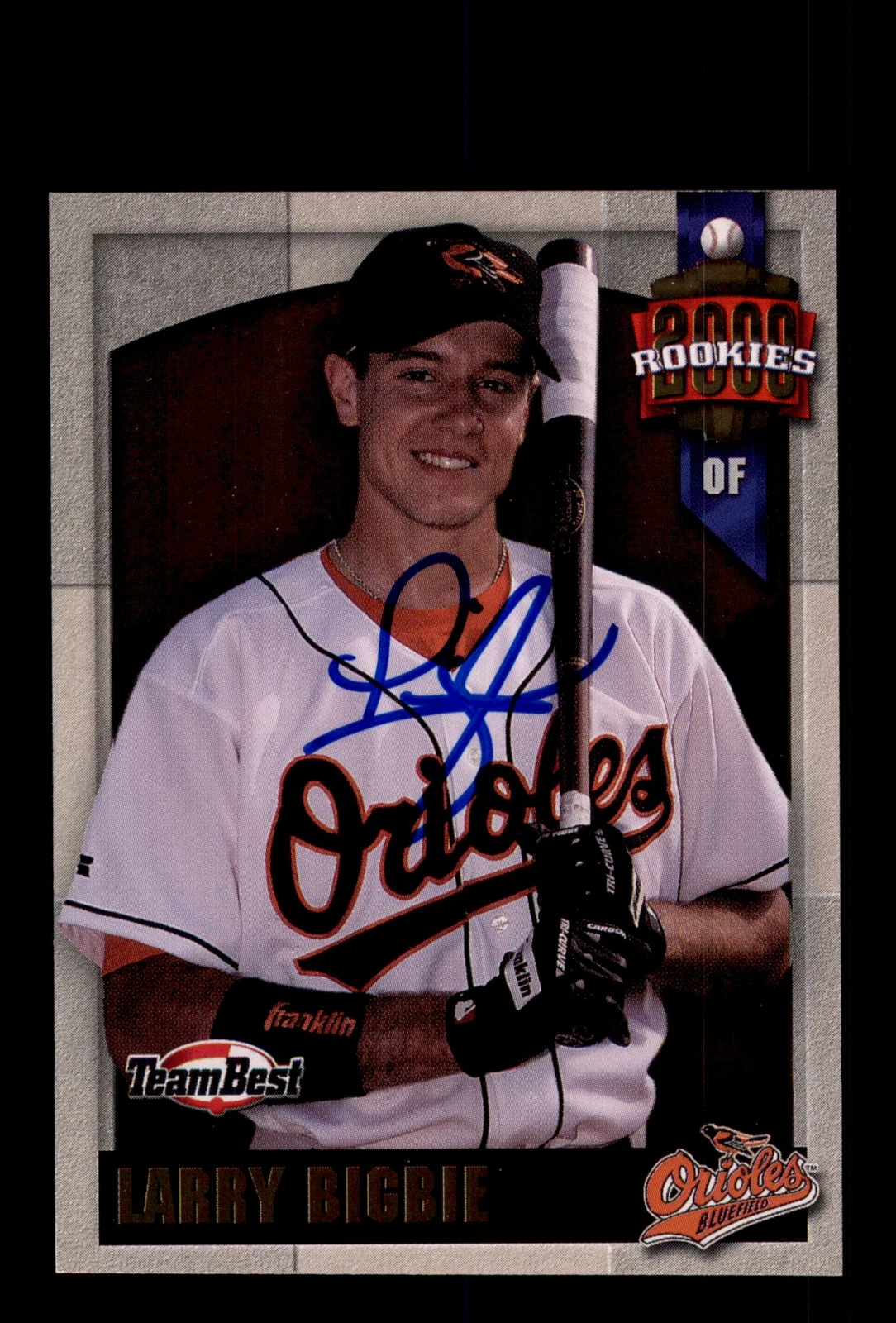Signed Baseball Card Auto Larry Bigbie 2000 Team Best Rookies #6 Foil