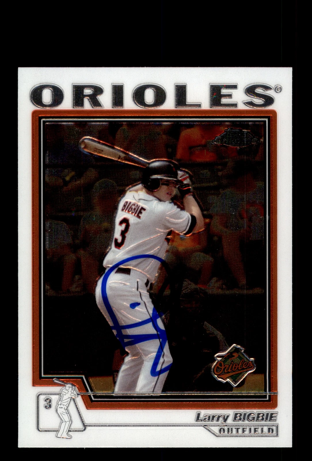 Signed Baseball Card Auto Larry Bigbie 2004 Topps Chrome #453 Baltimore Orioles