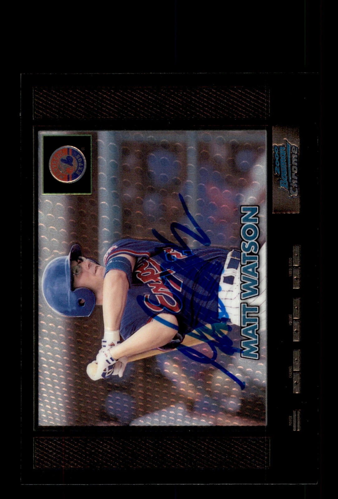 Signed Baseball Card Auto Matt Watson 2000 Bowman Chrome Retro #336 Expos