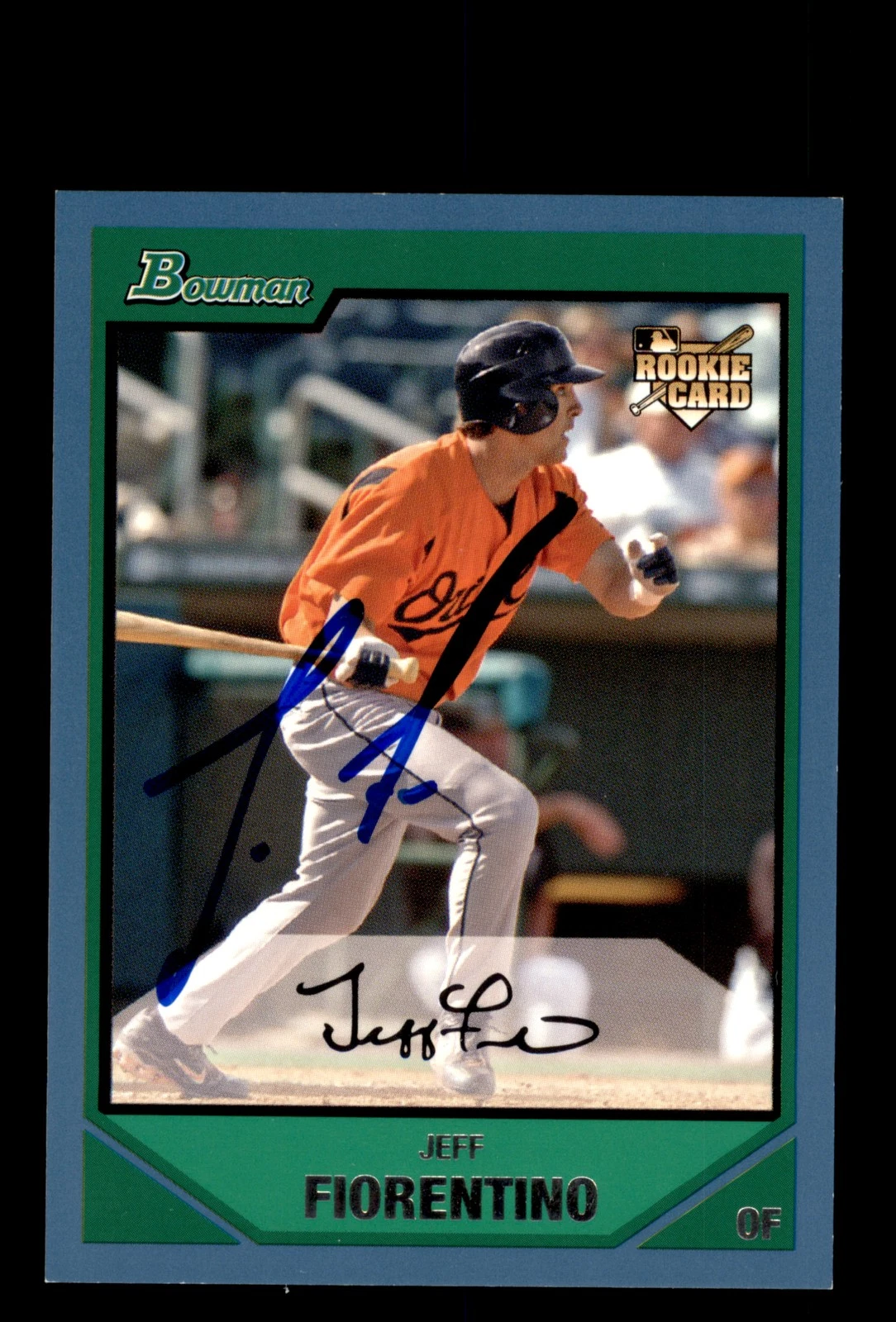 Signed Baseball Card Auto Jeff Fiorentino 2007 Bowman #217 Orioles Blue /500