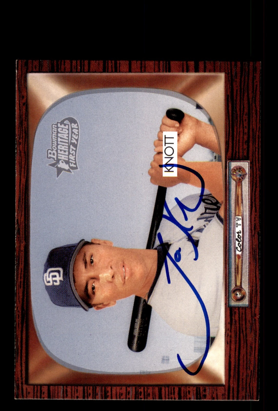 Signed Baseball Card Auto Jon Knott 2004 Bowman Heritage #335 San Diego Padres