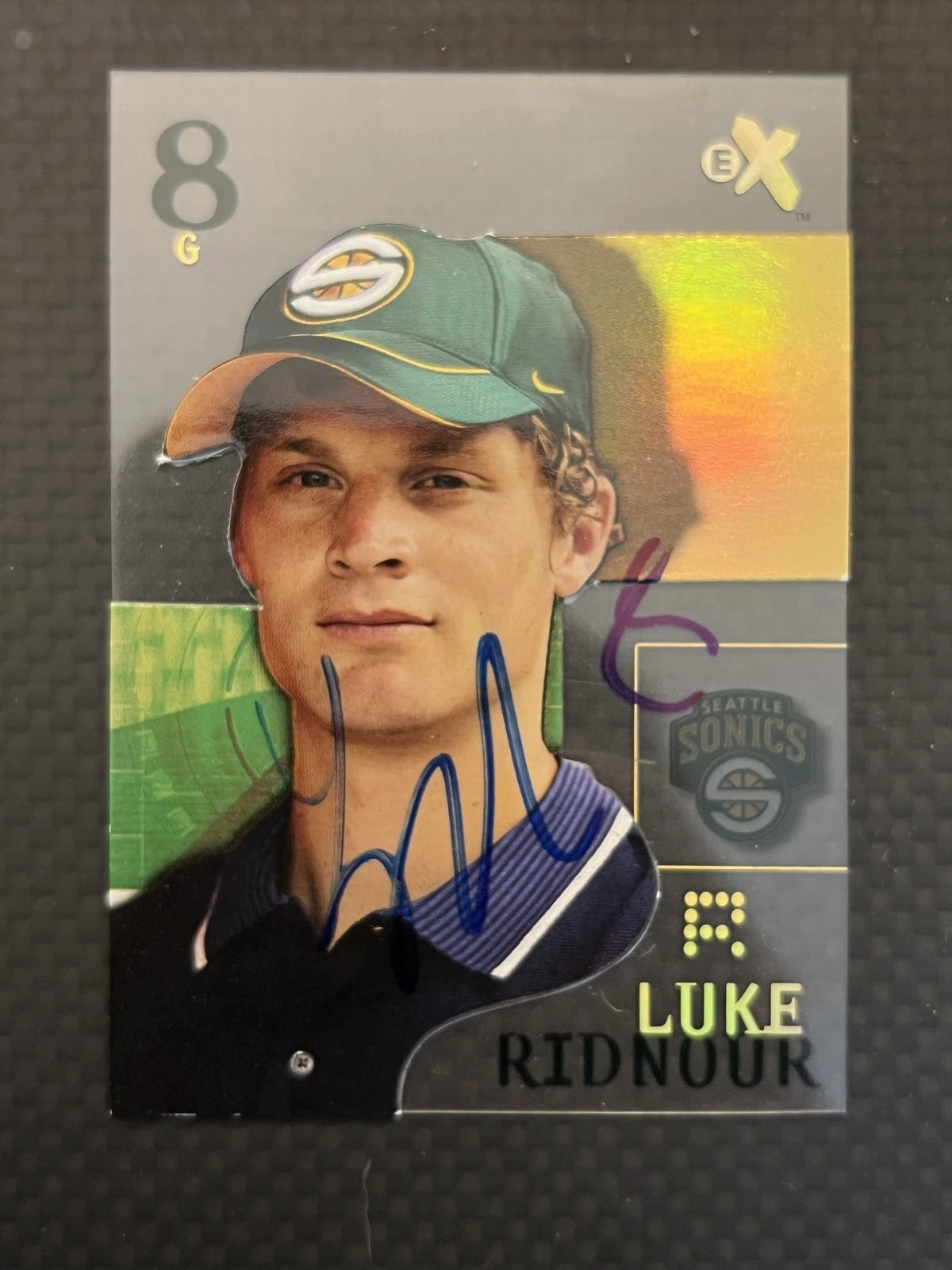 Signed Basketball Card Auto Luke Ridnour 2003-04 E-X #75 Seattle SuperSonics