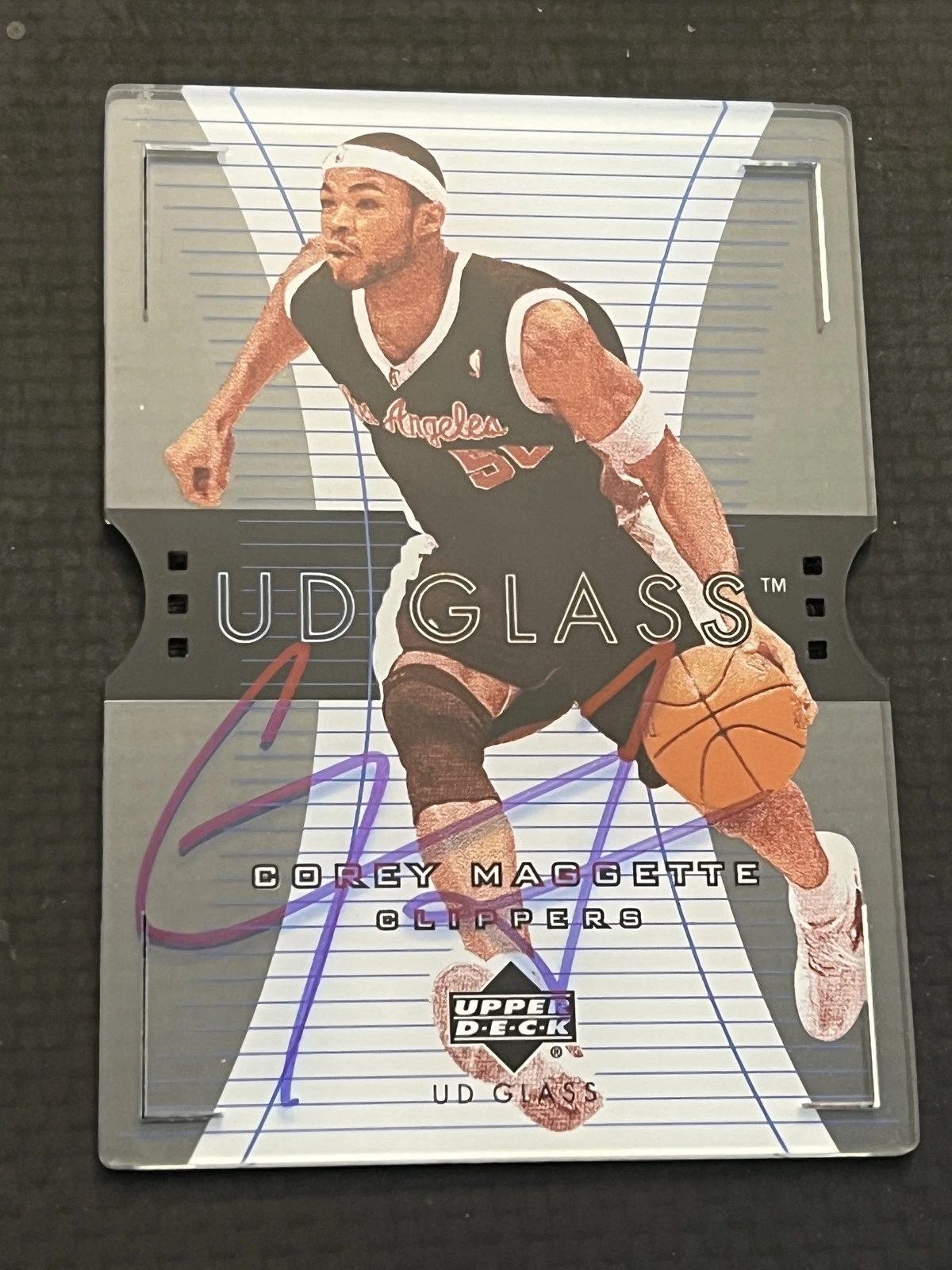 Signed Baseball Card Auto Corey Maggette 2003-04 UD Plexi Glass #23 Clippers