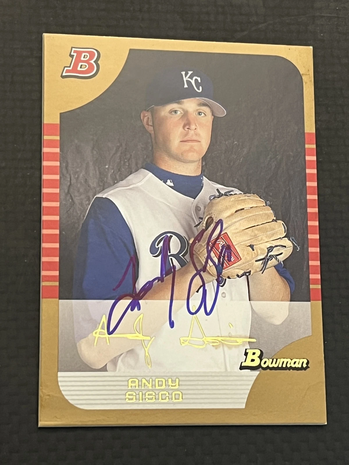 Signed Baseball Card Auto Andy Sisco 2005 Bowman #BDP7 Royals