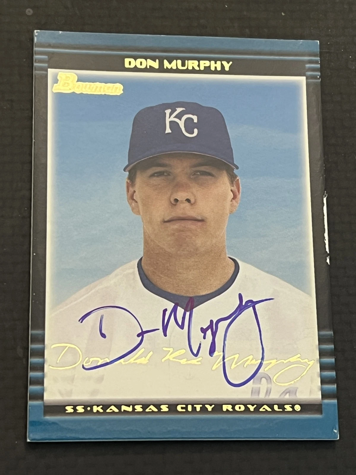 Signed Baseball Card Auto Don Murphy 2002 Bowman #BDP75 Royals Gold