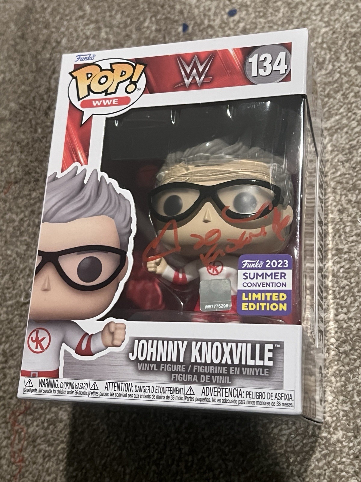 JOHNNY KNOXVILLE WWE 134 SIGNED FUNKO POP AUTOGRAPH MOVIE ACTOR  JSA COA