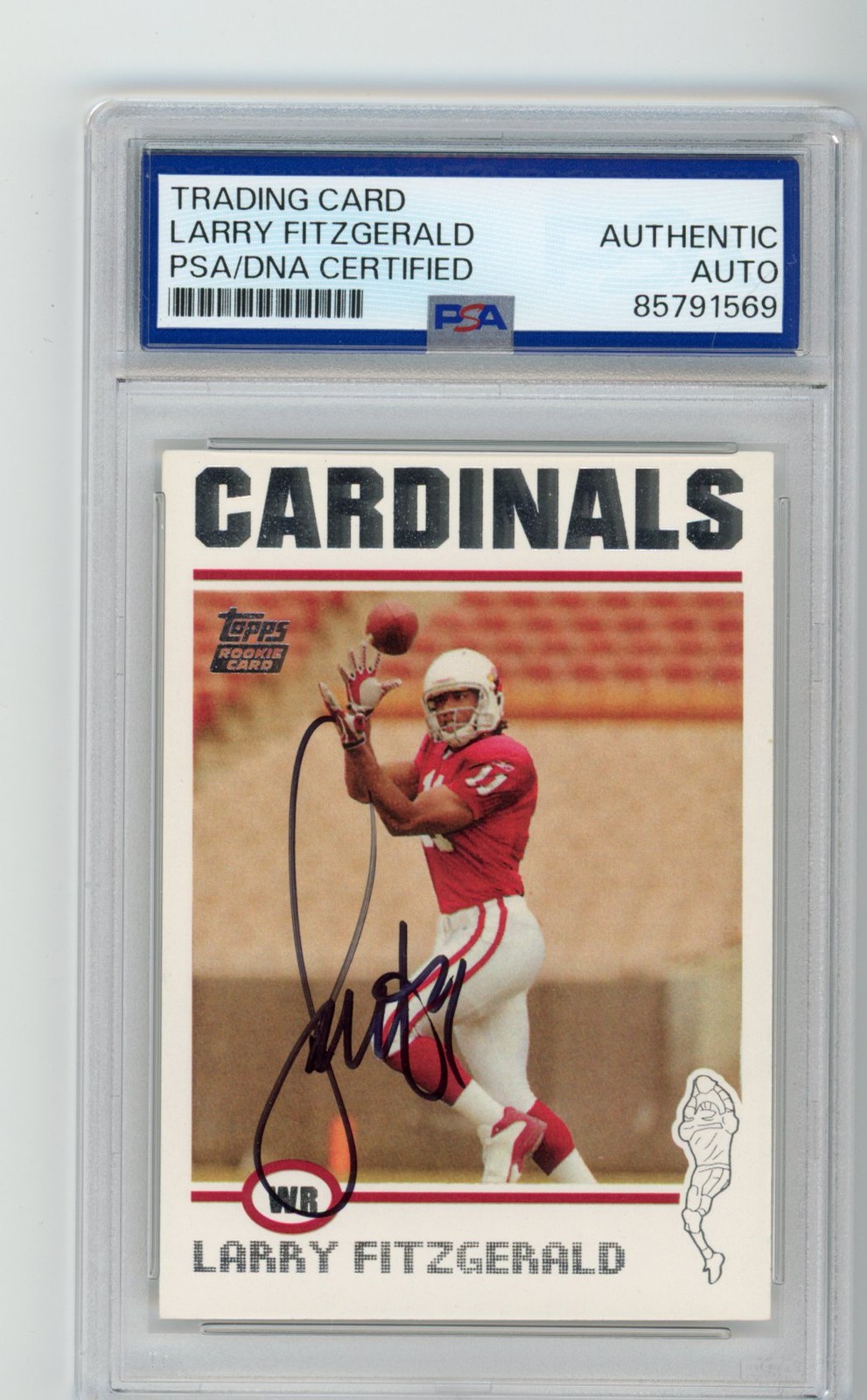 Signed Football Card Auto Larry Fitzgerald 2004 Topps #360 Cardinals RC PSA/DNA