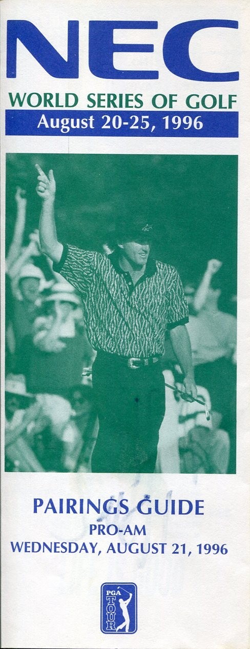Davis Love III PGA Championship Champ Golf HOF Signed Autograph Pairing Sheet