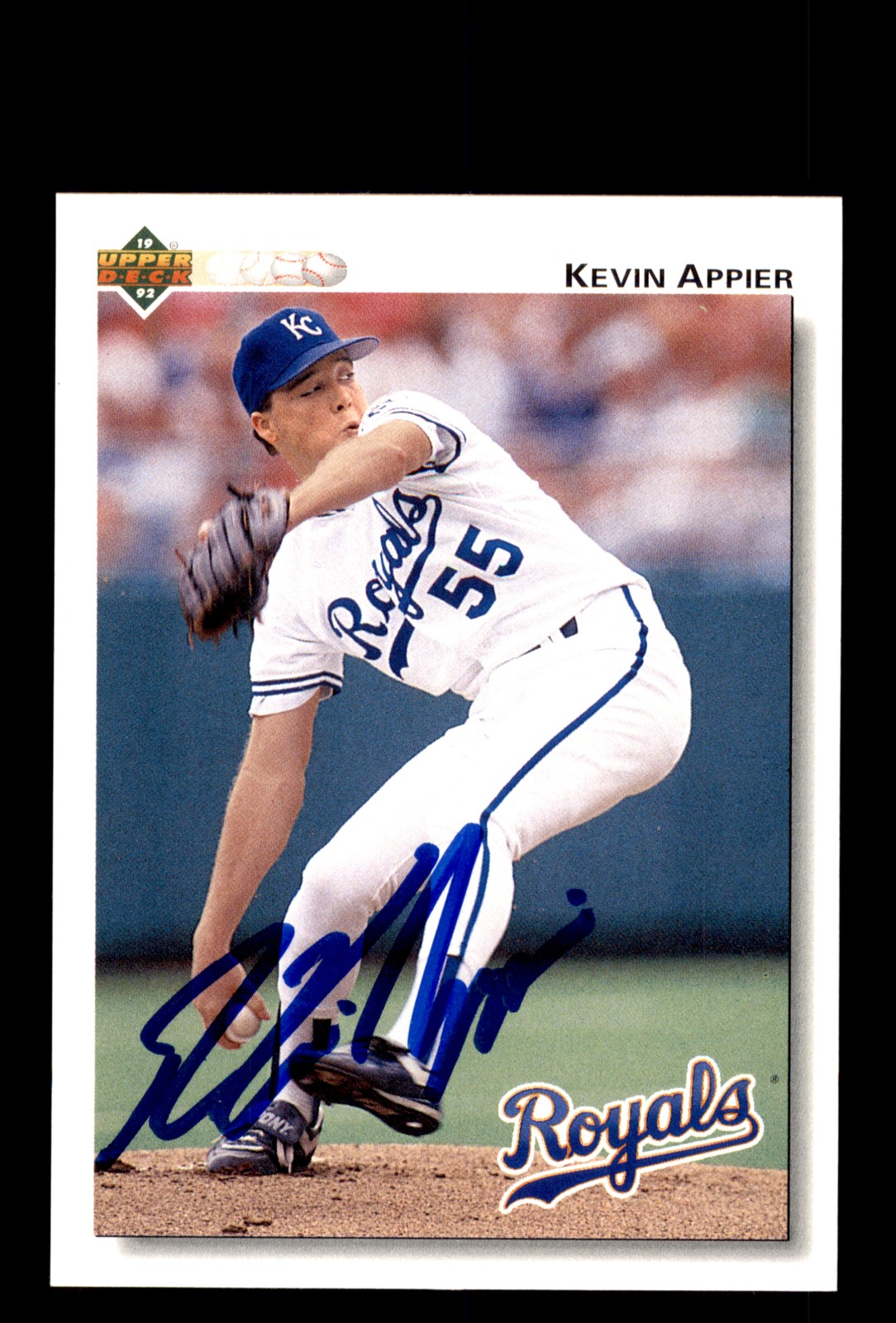 Signed Baseball Card Auto Kevin Appier 1992 Upper Deck #159 Kansas City Royals