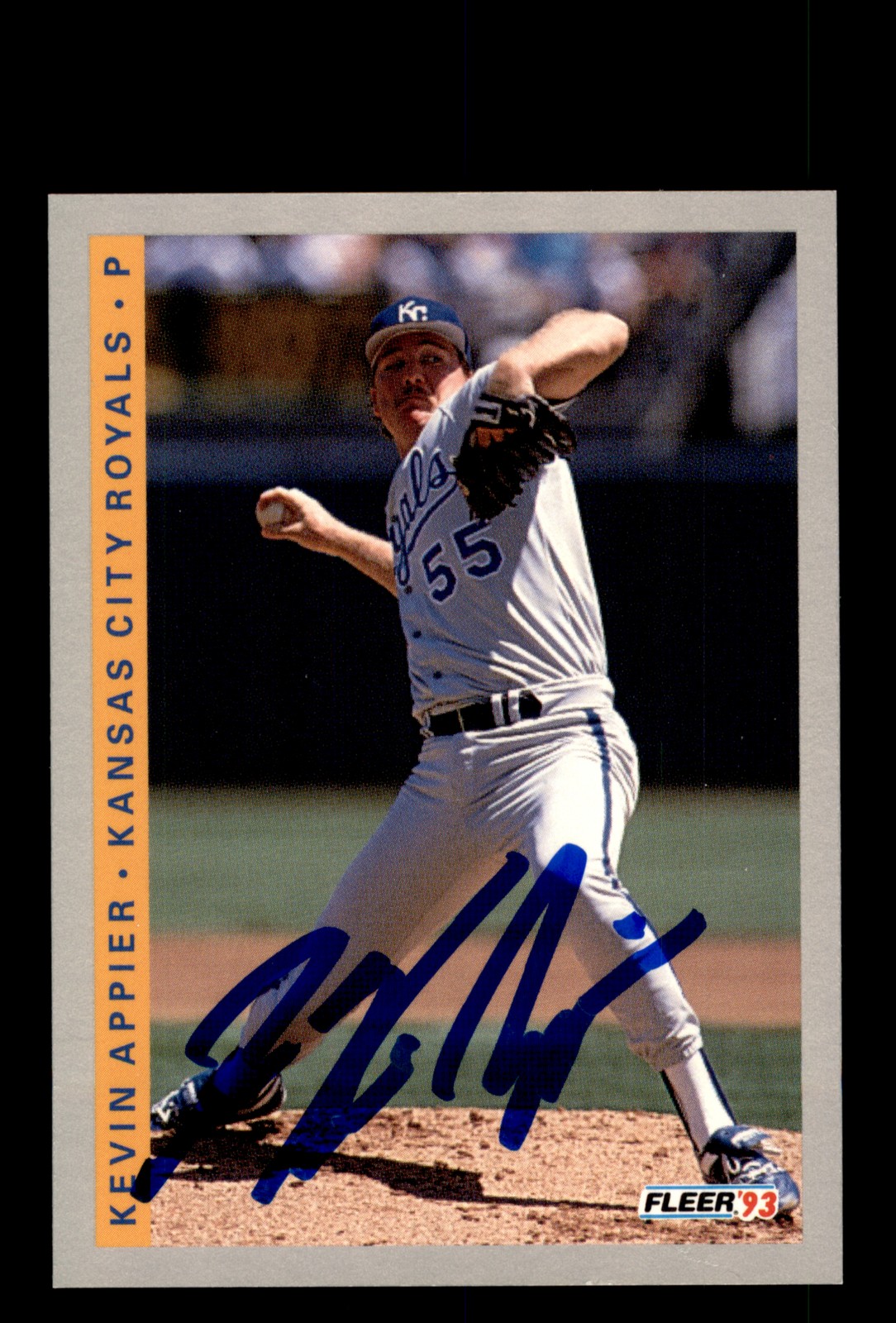 Signed Baseball Card Auto Kevin Appier 1993 Fleer #235 Kansas City Royals