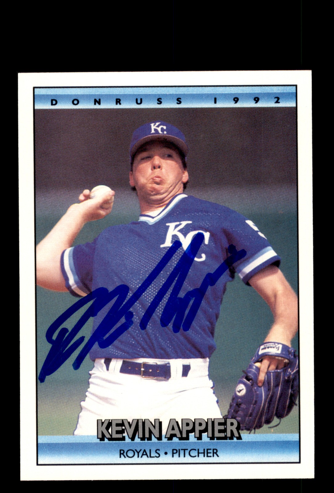 Signed Baseball Card Auto Kevin Appier 1992 Donruss #455 Kansas City Royals
