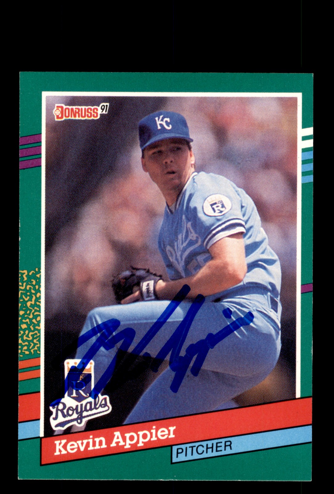 Signed Baseball Card Auto Kevin Appier 1991 Donruss #740 Kansas City Royals