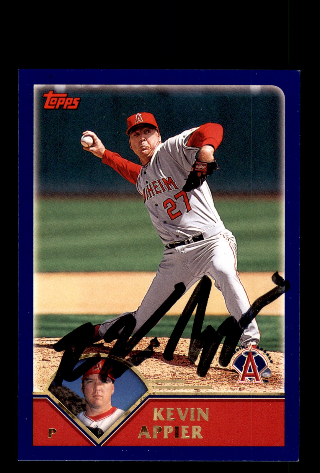 Signed Baseball Card Auto Kevin Appier 2003 Topps #41 Anaheim Angels