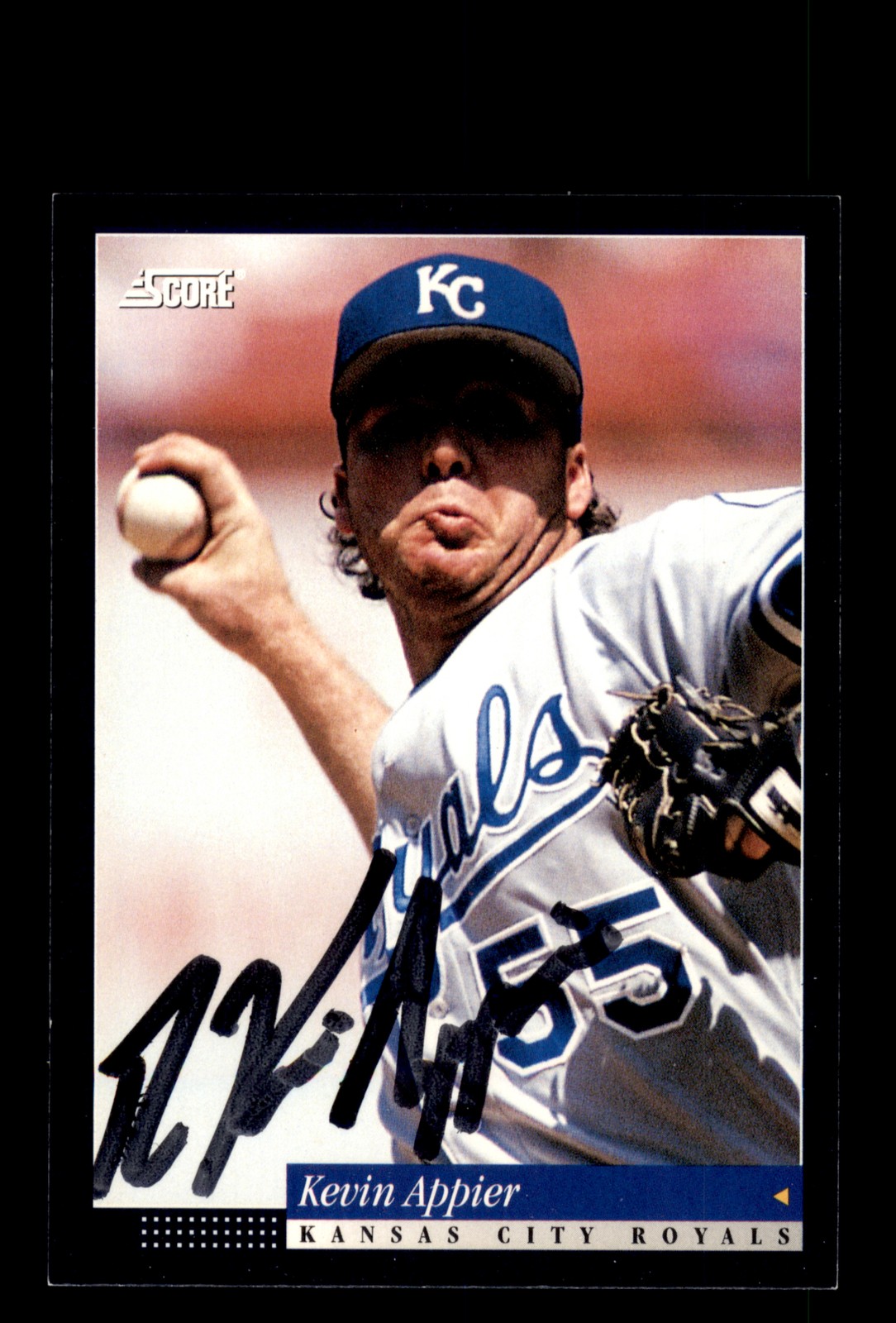 Signed Baseball Card Auto Kevin Appier 1994 Score #359 Kansas City Royals