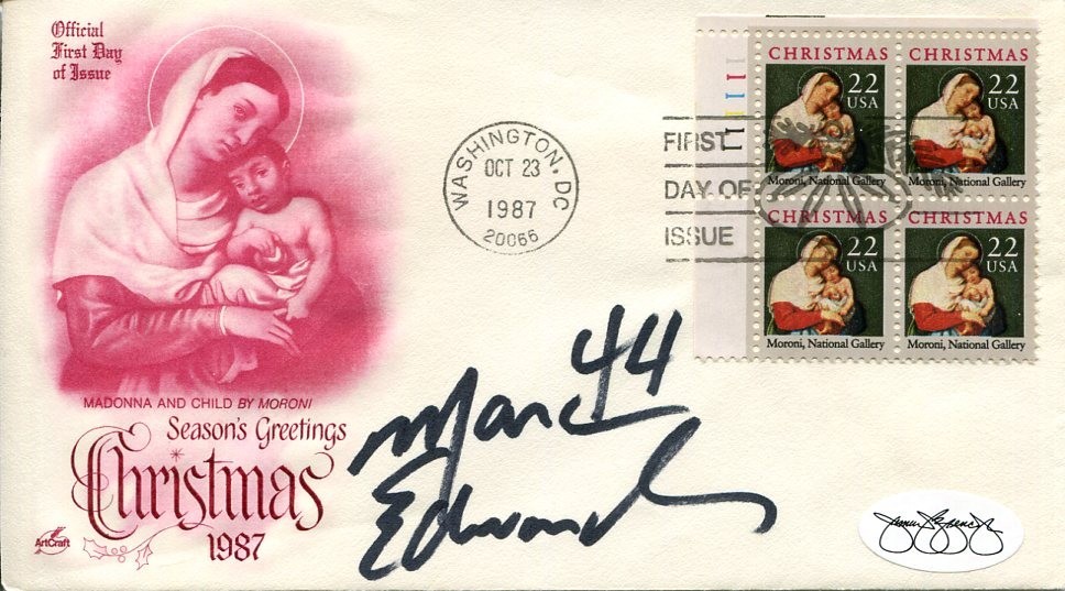 Marc Edwards Notre Dame New England Patriots Super Bowl Signed Autograph FDC JSA