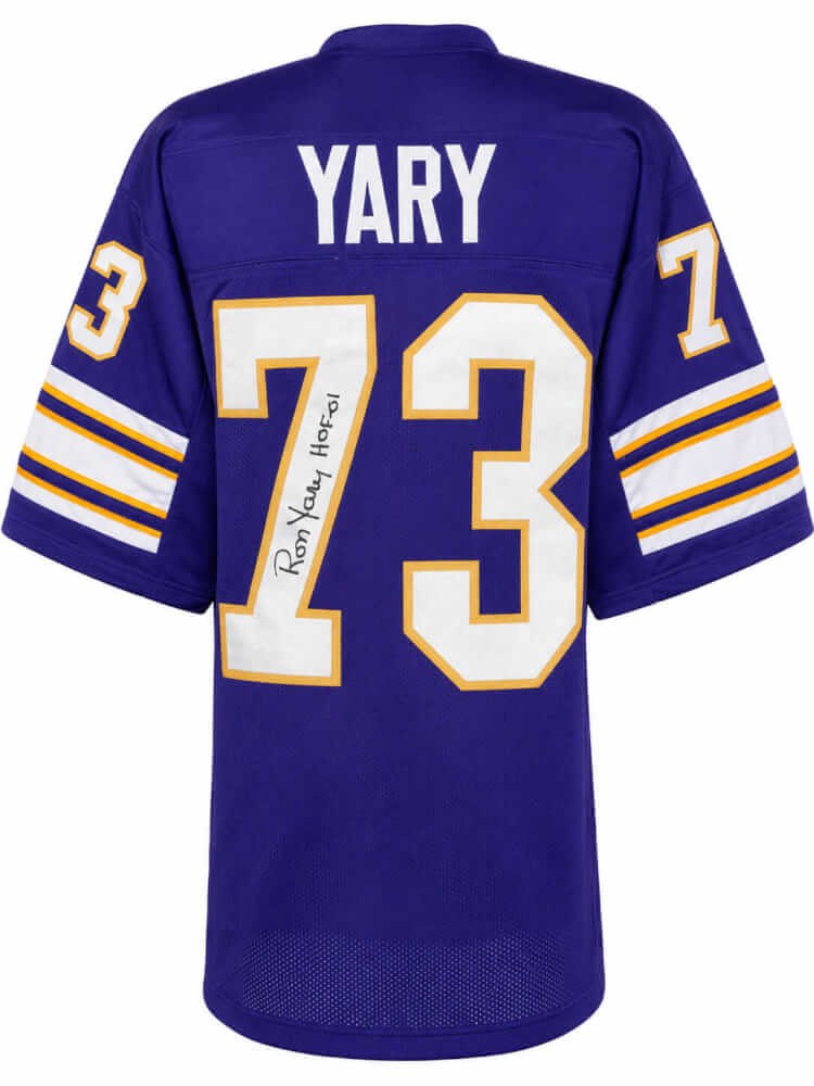Ron Yary (VIKINGS) Signed Purple Custom Football Jersey w/HOF'01 -(SCHWARTZ COA)