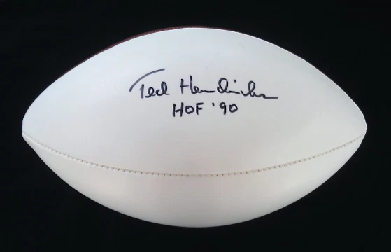 TED HENDRICKS AUTOGRAPHED FOOTBALL (COLTS & RAIDERS) W/ PROOF!