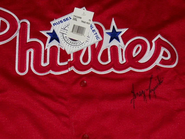 GREG LUZINSKI AUTOGRAPHED JERSEY (PHILLIES) W/ PROOF!