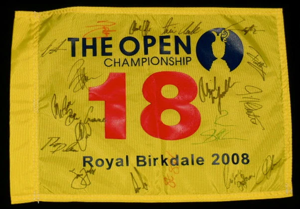 PGA CHAMPIONSHIP GOLF FLAG (20 SIGNATURES) Phil Mickelson, Ernie Els, S.Stricker