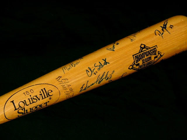 1996 DURHAM BRAVES TEAM SIGNED BAT - Andruw Jones, Kevin Millwood, Wes Helms,