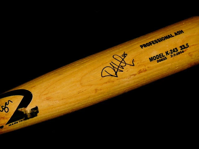 PHIL HUGHES AUTOGRAPHED BAT (TWINS) W/ PROOF! - Spring Training Used Bat!