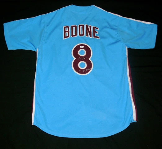 BOB BOONE AUTOGRAPHED JERSEY (PHILADELPHIA PHILLIES) W/ PROOF - JSA COA!