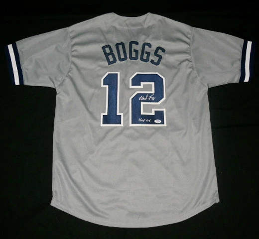 WADE BOGGS AUTOGRAPHED JERSEY (YANKEES) W/ PROOF - PSA/DNA!