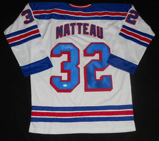 STEPHANE MATTEAU AUTOGRAPHED CUSTOM JERSEY (RANGERS) W/ PROOF + JSA COA!