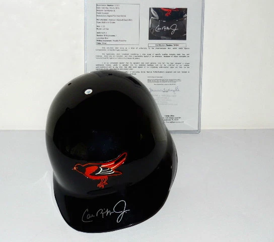 CAL RIPKEN JR AUTOGRAPHED FULL SIZED BATTING HELMET (ORIOLES) JSA COA!