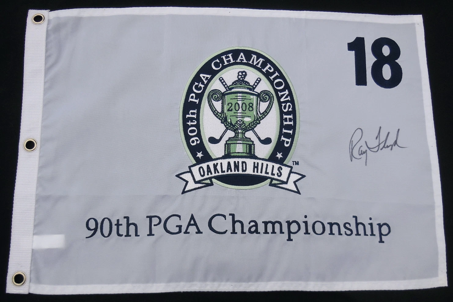 RAYMOND FLOYD AUTOGRAPHED PGA CHAMPIONSHIP GOLF FLAG (2X CHAMPION) W/ PROOF!