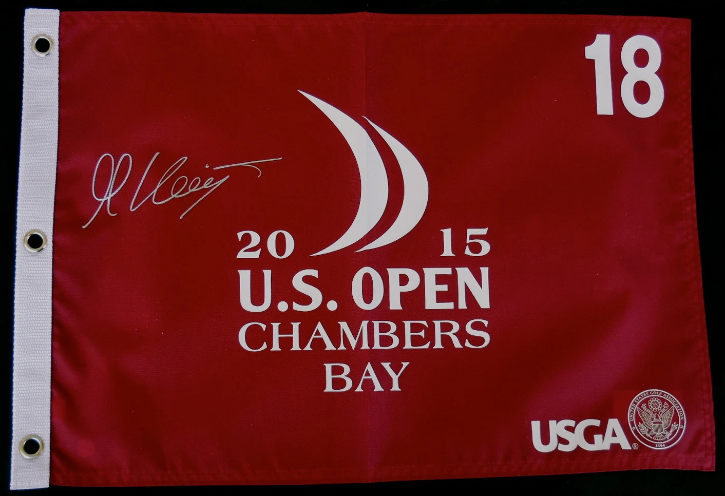MARTIN KAYMER AUTOGRAPHED 2015 US OPEN GOLF FLAG (W/ PROOF!)
