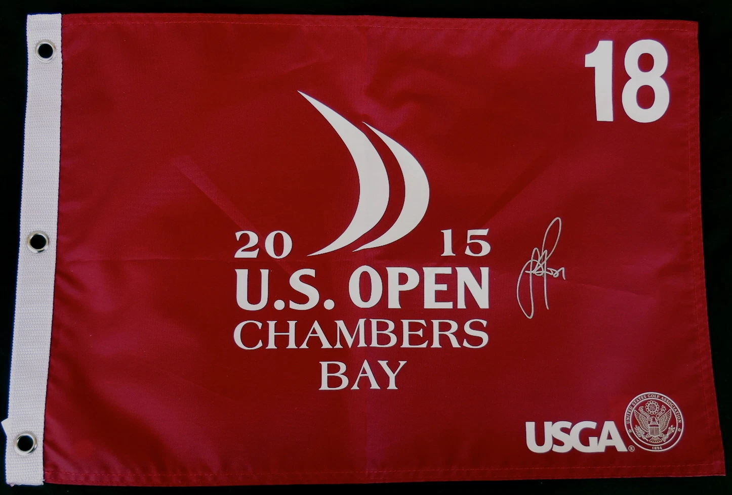 JUSTIN ROSE AUTOGRAPHED 2015 US OPEN GOLF FLAG (W/ PROOF!)