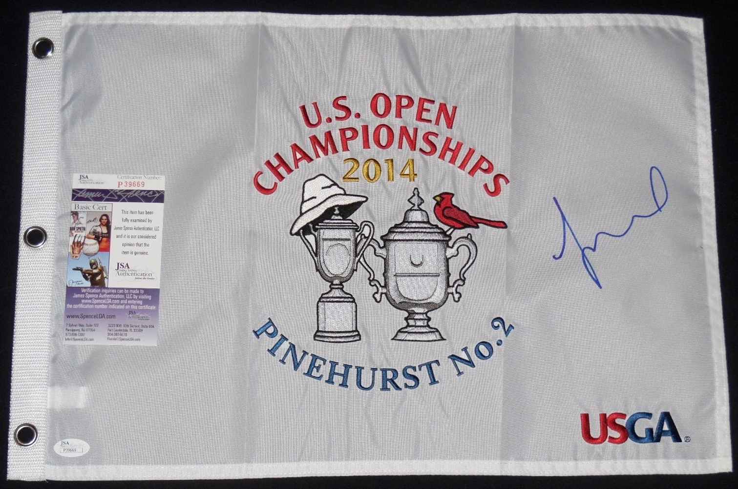 MICHELLE WIE AUTOGRAPHED GOLF FLAG (2014 OPEN CHAMPIONSHIP) JSA COA!