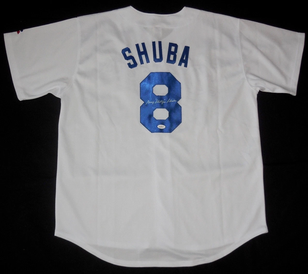 GEORGE SHOTGUN SHUBA AUTOGRAPHED JERSEY (BROOKLYN DODGERS) W/ PROOF - JSA COA!