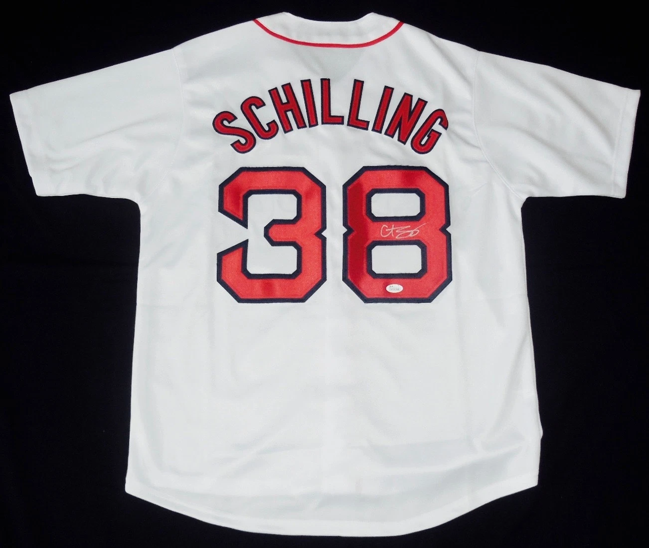 CURT SCHILLING AUTOGRAPHED JERSEY (RED SOX) W/ PROOF - JSA COA!
