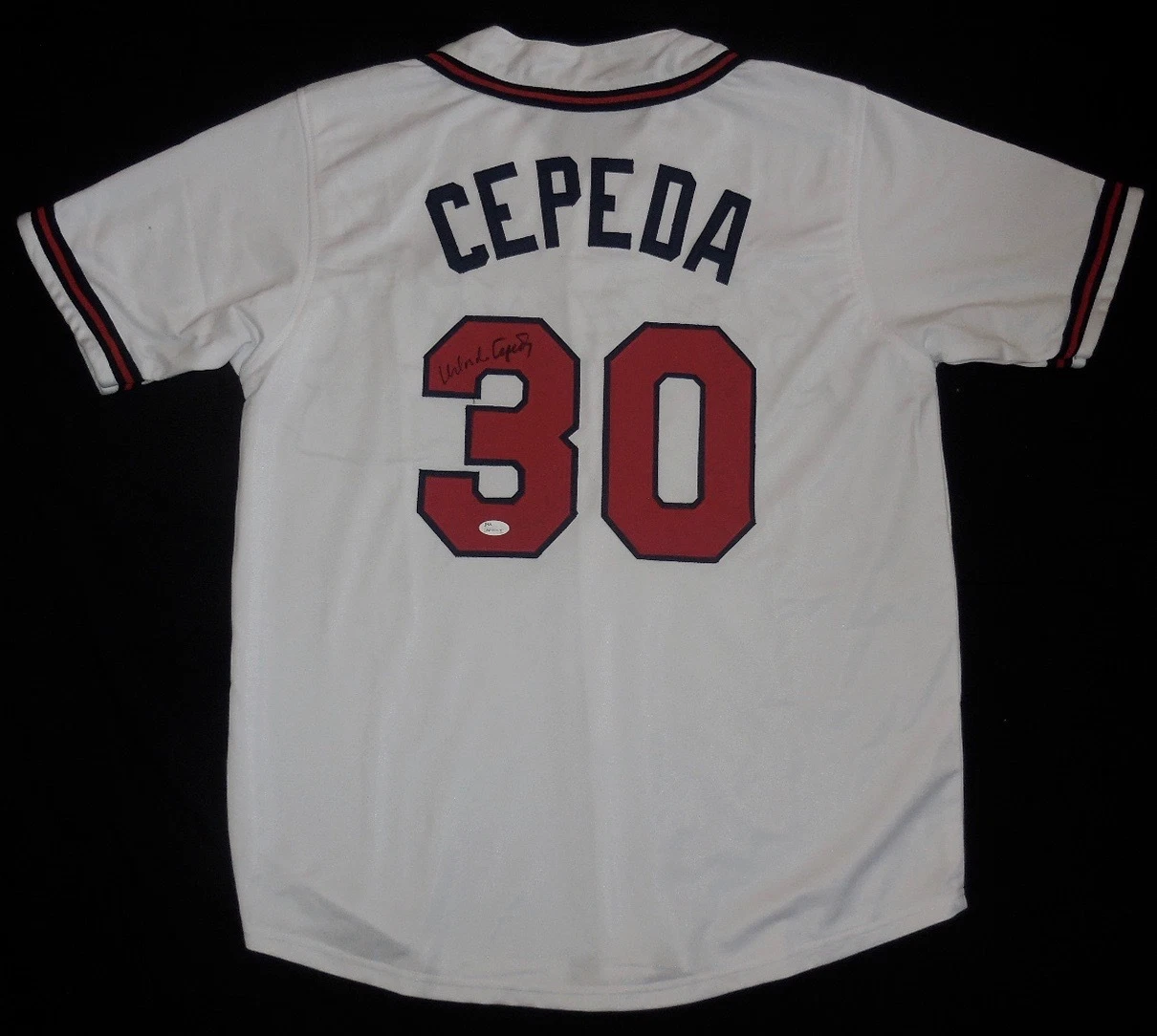 ORLANDO CEPEDA AUTOGRAPHED CUSTOM JERSEY (BRAVES HOF) - JSA COA!