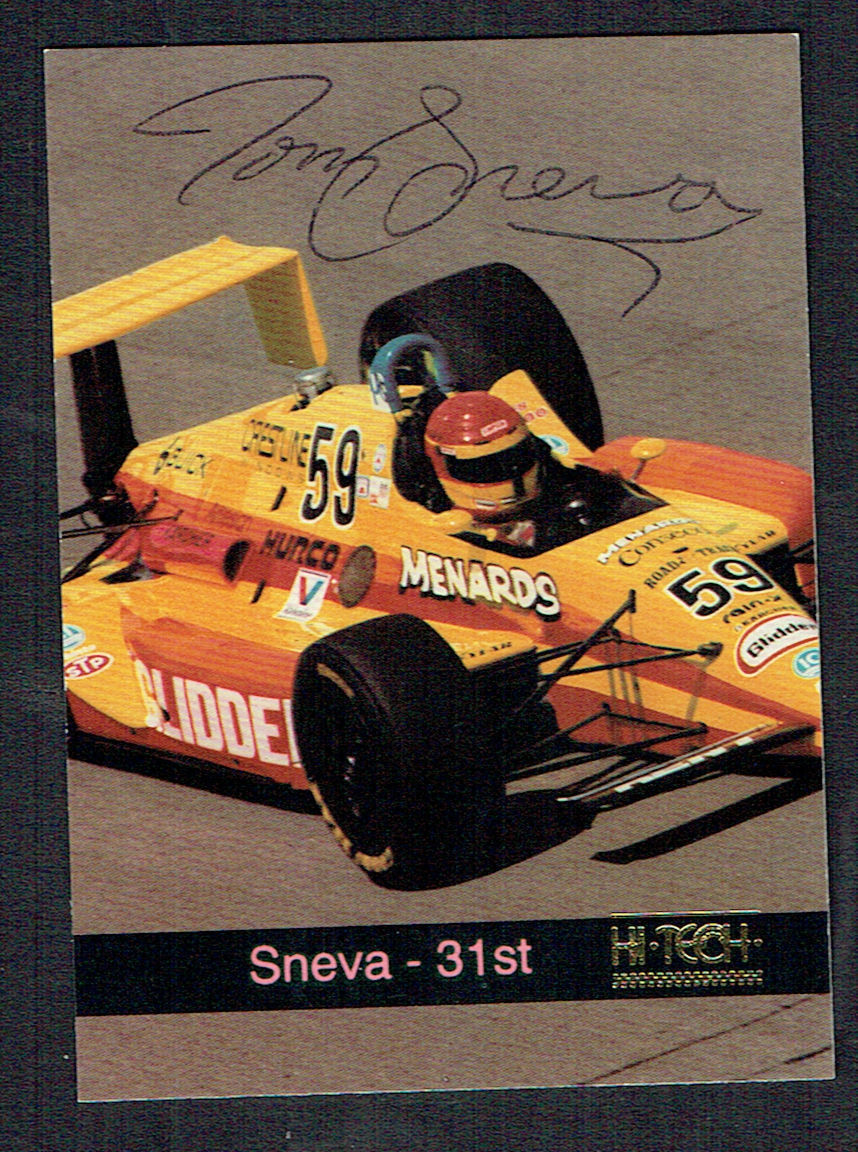 Tom Sneva #30 signed autograph auto 1993 Hi-Tech Indy Car Trading Card