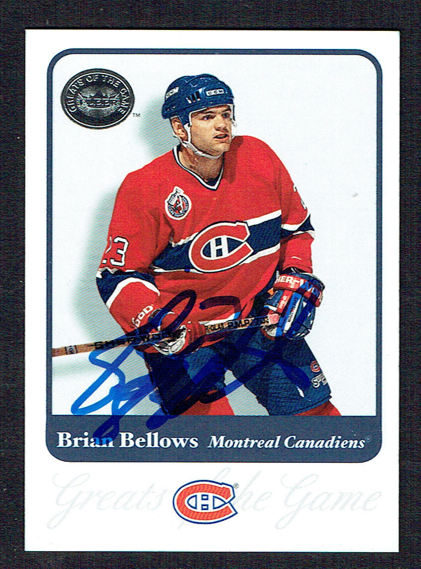 Brian Bellows #54 signed autograph 2001 Fleer Hockey Greats of the Game GOTG