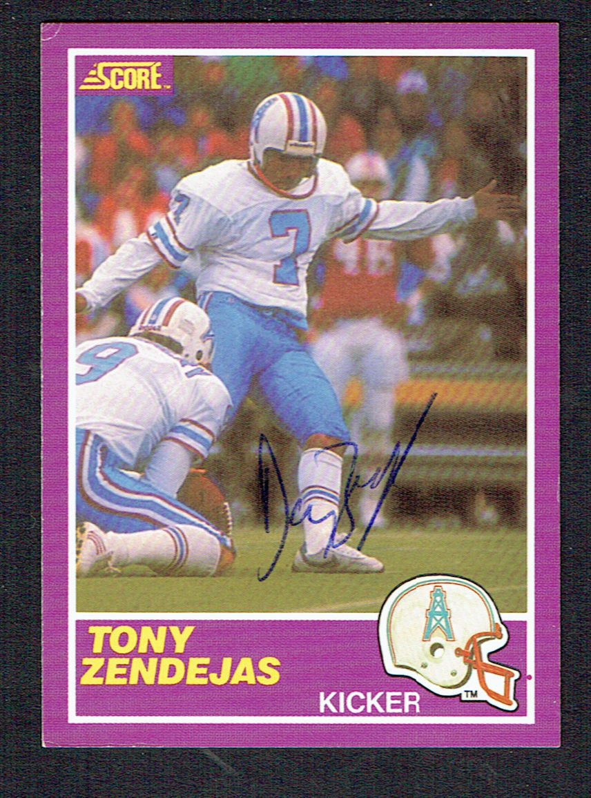 Tony Zendejas #415S signed autograph auto 1989 Score Football Trading Card