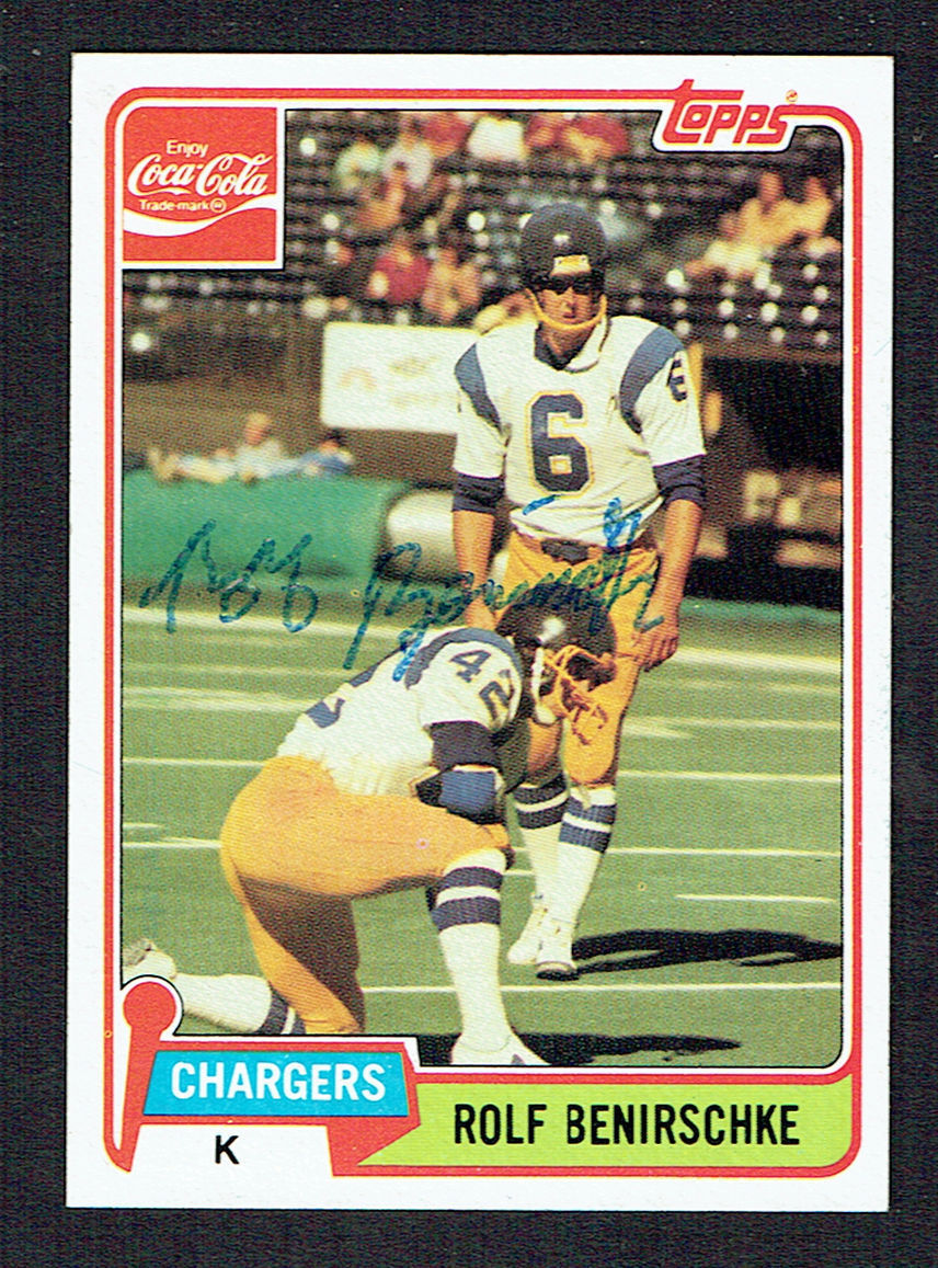 Rolf Benirschke #1 signed autograph auto 1981 Toops Coca-Cola Football Card