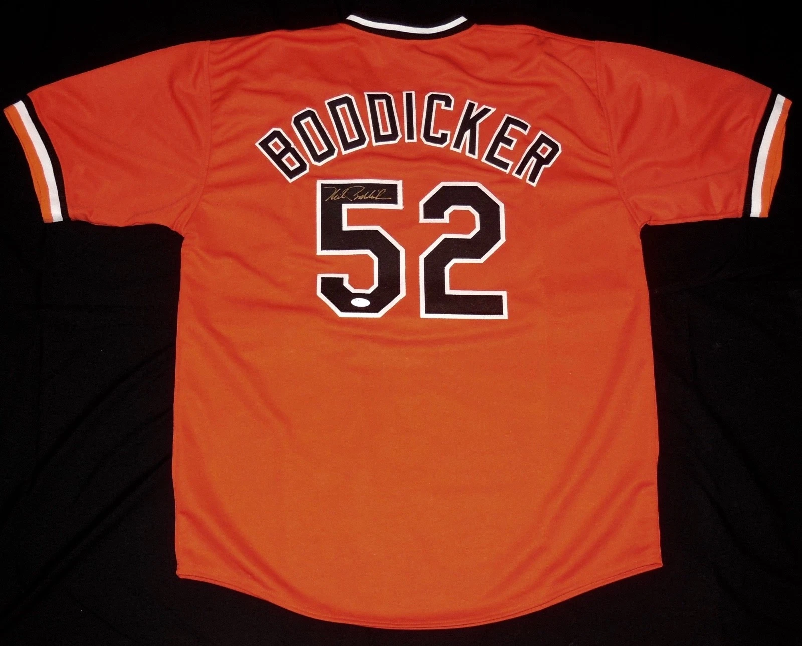 MIKE BODDICKER AUTOGRAPHED CUSTOM JERSEY (BALTIMORE ORIOLES) - JSA COA!