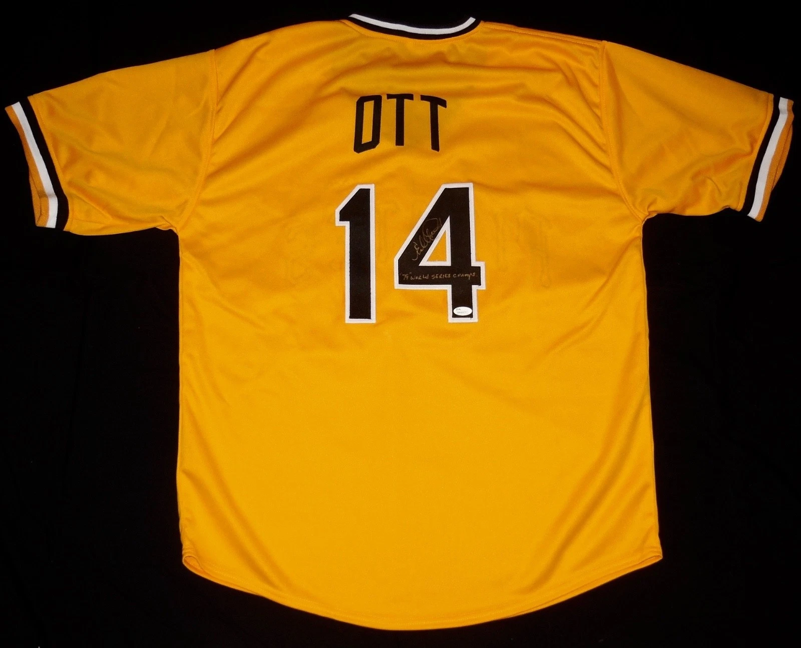 ED OTT AUTOGRAPHED CUSTOM STAT JERSEY (PITTSBURGH PIRATES) - JSA COA!